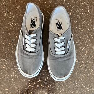 Vans Authentic off the Wall gray low top lace up skate sneakers youth size 1.5